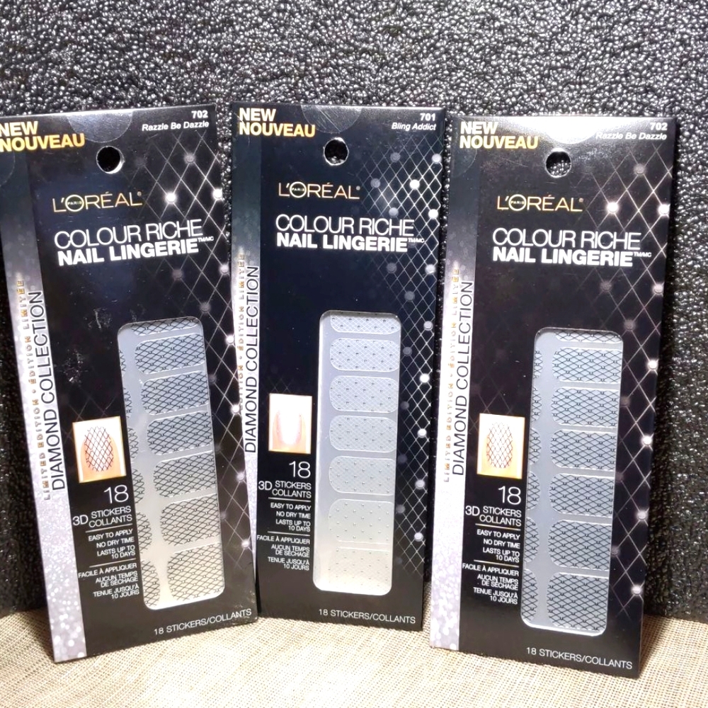 L'oreal colour riche nail lingerie, LOT of 3